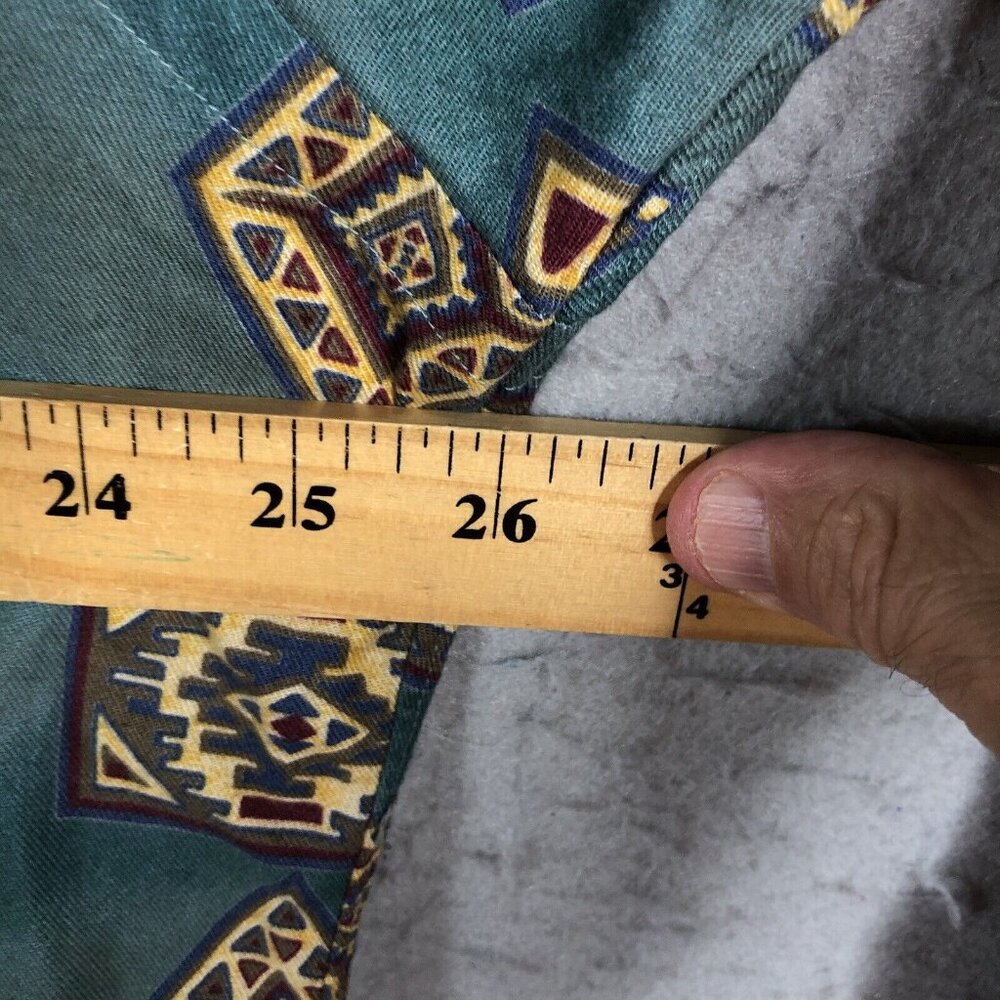 Vintage Western Shirt Mens Extra Large Green Aztec Indian Southwestern Cotton US - Picture 5 of 16